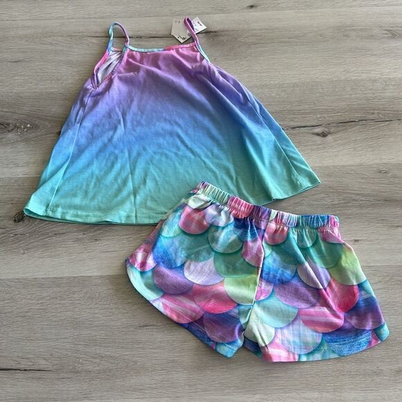 The Children's Place Mermaid Pajamas Neon Soft Mint S (5/6) NWT IN PACKA… - Picture 5 of 7